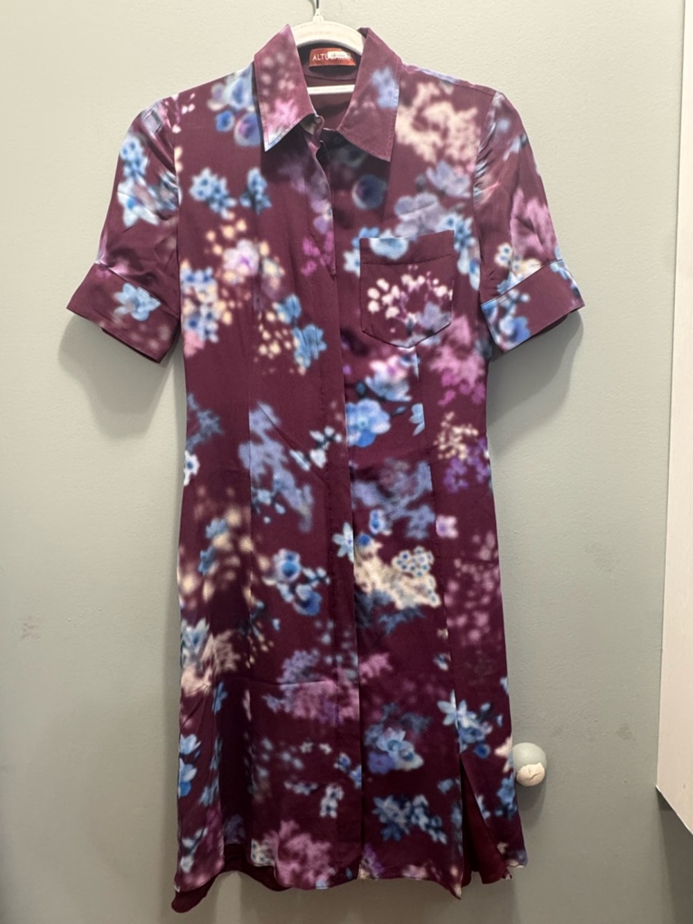 Altuzarra Plum Floral Midi Shirt Dress